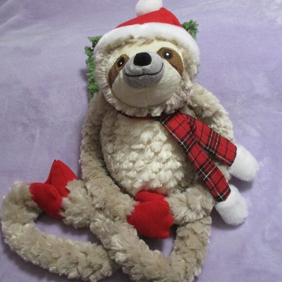 Pier 1 Imports Scully Sloth Christmas stuffed animal like new for a child - Picture 4 of 8